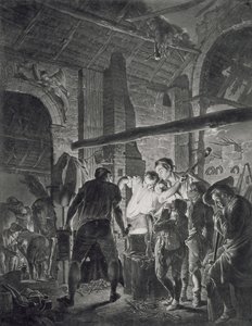 铁匠铺，由Richard Earlom（1743-1822）雕刻，1771年（mezzotint） 作者 德比的约瑟夫·赖特